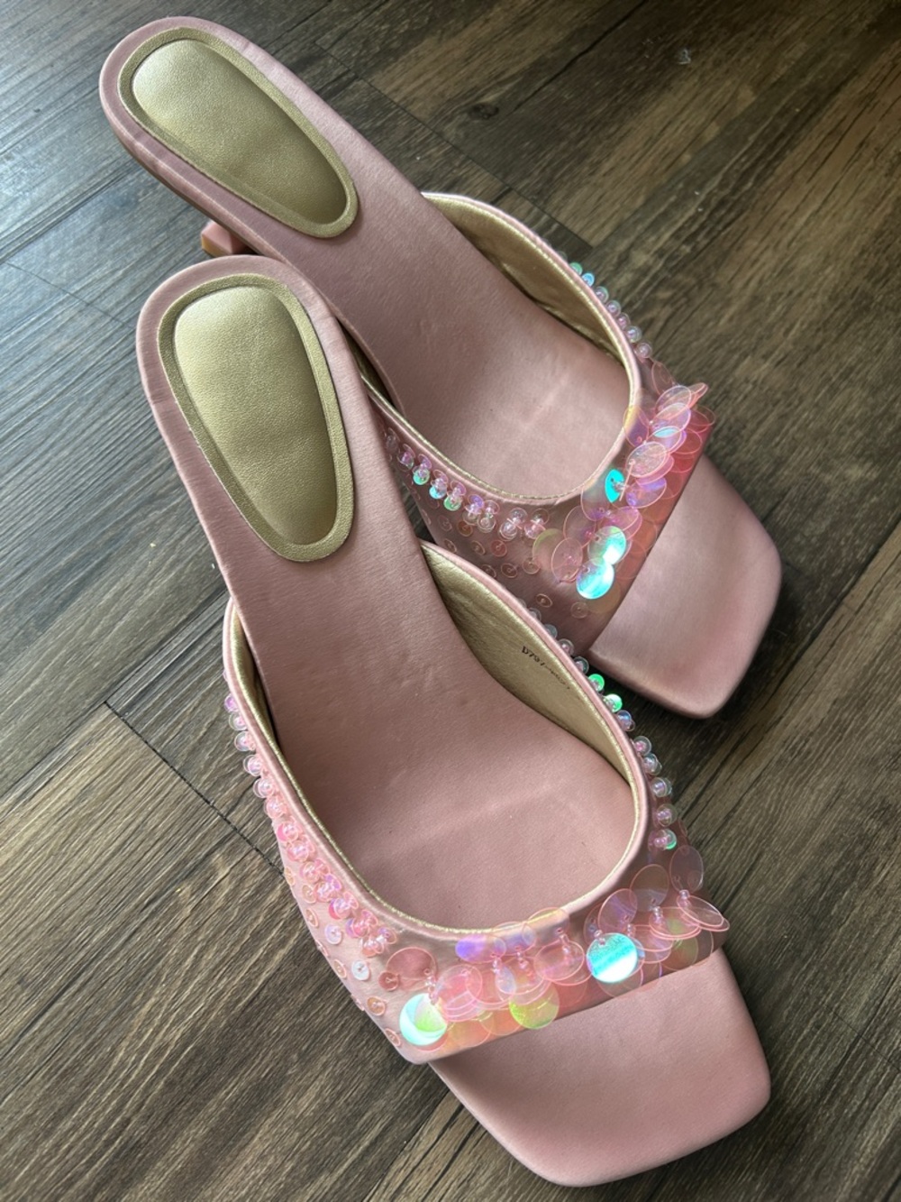 Pink Sequin Slide Sandals - Women's Fashion Slip-Ons